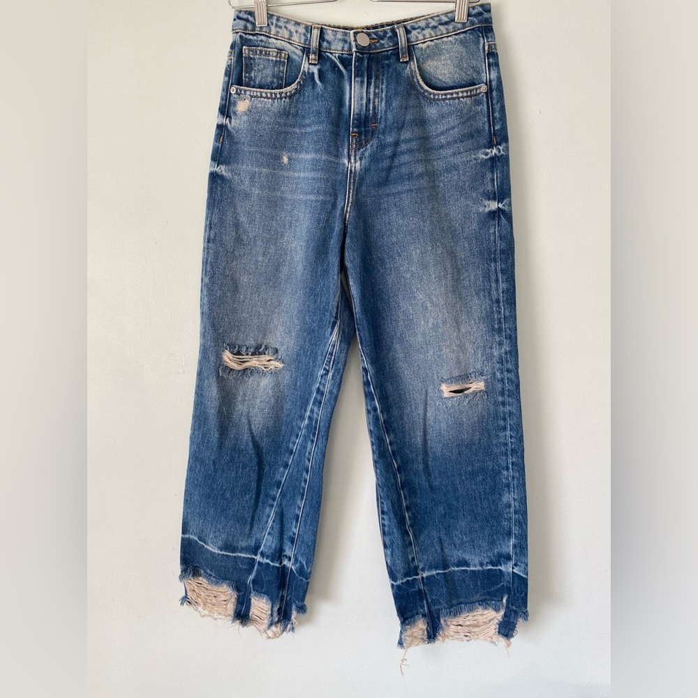 Maje Blue Denim Jeans Distressed Size 38